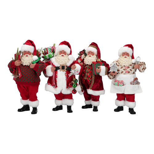 Babbo Natale decorativo color rosso e bianco decorazione natalizia h 38 cm