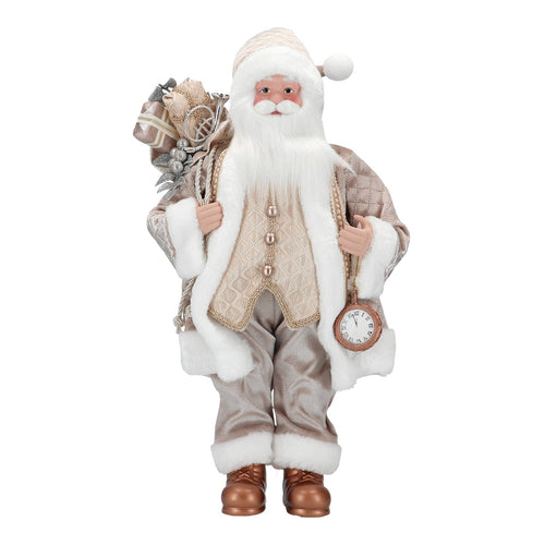 Babbo Natale decorativo color champagne decorazione natalizia h 45 cm
