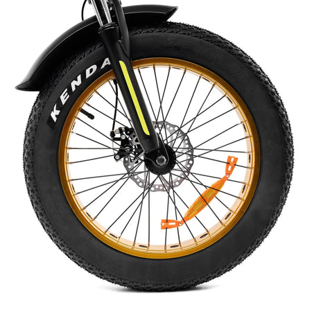 ARGENTO Fat-EBike MINI MAX - Bicicletta Elettrica 250W 36v, 60Nm di Potenza, Ruote da 20", Freno Disco Meccanico - Colore Giallo