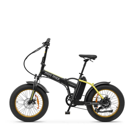 ARGENTO Fat-EBike MINI MAX - Bicicletta Elettrica 250W 36v, 60Nm di Potenza, Ruote da 20", Freno Disco Meccanico - Colore Giallo