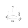 Sospensione Moderna Gemini Metallo Nero Led 48W 3000K Luce Calda