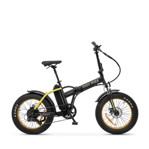 ARGENTO Fat-EBike MINI MAX - Bicicletta Elettrica 250W 36v, 60Nm di Potenza, Ruote da 20, Freno Disco Meccanico - Colore Giallo