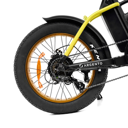 ARGENTO Fat-EBike MINI MAX - Bicicletta Elettrica 250W 36v, 60Nm di Potenza, Ruote da 20", Freno Disco Meccanico - Colore Giallo