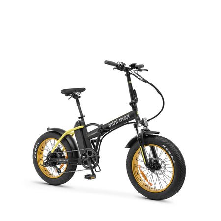 ARGENTO Fat-EBike MINI MAX - Bicicletta Elettrica 250W 36v, 60Nm di Potenza, Ruote da 20", Freno Disco Meccanico - Colore Giallo