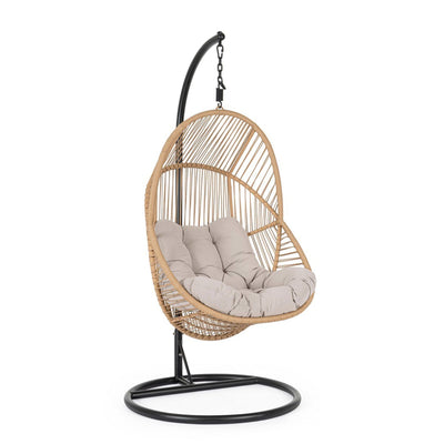 Poltrona sospesa Martinica in acciaio verniciata a polvere da giardino e veranda