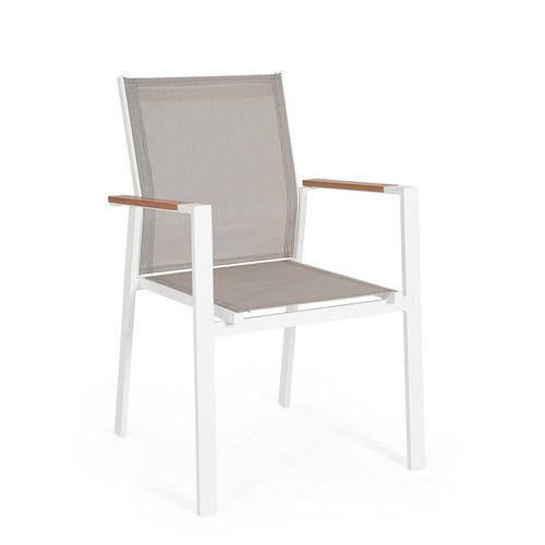 Sedia Heta struttura in alluminio seduta in textilene per interni ed esterni