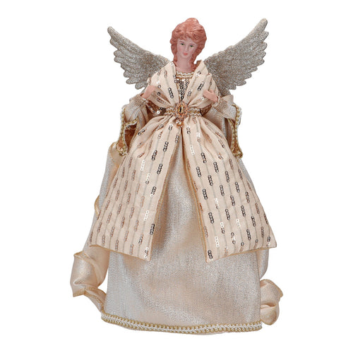 Angelo natalizio decorativo colore oro statua per presepe h 42 cm