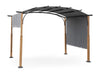 Gazebo Taormina color naturale-antracite, struttura in acciaio per esterno da 3,6 x 3 m