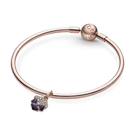 PANDORA - Charm Pendente Viola del Pensiero Luminosa