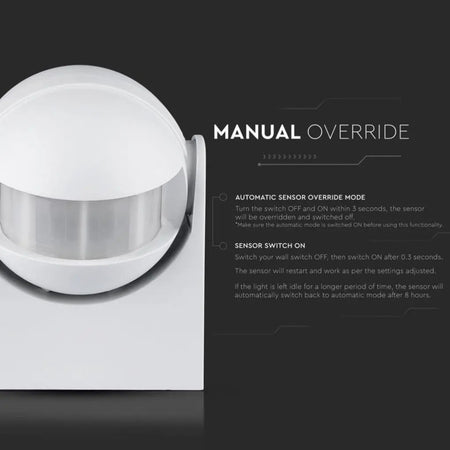 Ecoprice Sensore a Infrarossi Da Parete IP44 Bianco