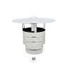 Fumaiolo da 80mm antivento inox base tonda innesto M maschio