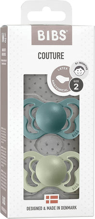 BIBS Couture Ciuccio Misura 2 (6-18 mesi), Island Sea/Sage