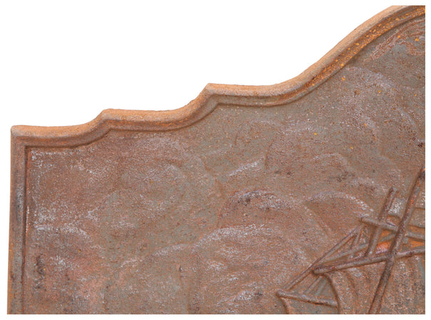 Biscottini Piastra da camino in fusione di ghisa L102xPR2,5xH75 cm ruggine al naturale