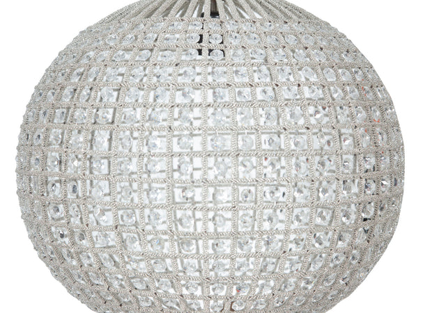 Biscottini Lampadario in fusione di ottone e gemme in cristallo Diam. 40XH40 cm struttura