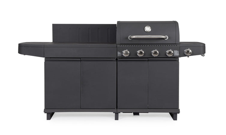 Cucina a gas "Merita" con superfice di cottura in ghisa smaltata