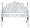 Biscottini Panchina Liberty in ghisa finitura bianca anticata 105x43x90 cm Robusta stabile