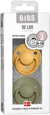 BIBS De Lux Ciuccio Misura 2 (6-18 mesi), Honey Bee / Olive