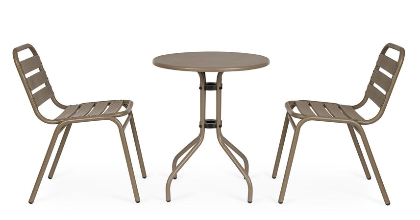 Sedia "David" struttura in acciaio colore cappuccino per interni ed esterni