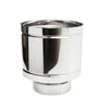Fumaiolo da 120mm terminale tipo botte 4 venti inox AISI 304 base tonda M maschio