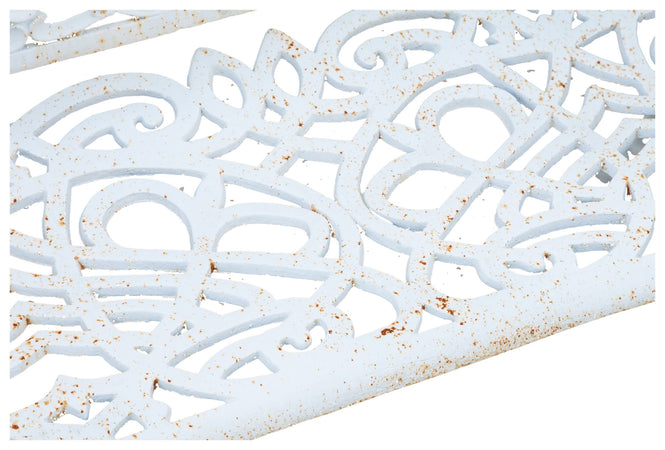 Biscottini Panchina Liberty in ghisa finitura bianca anticata 105x43x90 cm Robusta stabile