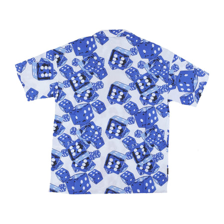 PROPAGANDA Camicia Manica Corta Uomo Dice Beach Shirt Blue/white da uomo