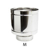 Fumaiolo da 220mm terminale tipo botte 4 venti inox AISI 304 base tonda M maschio