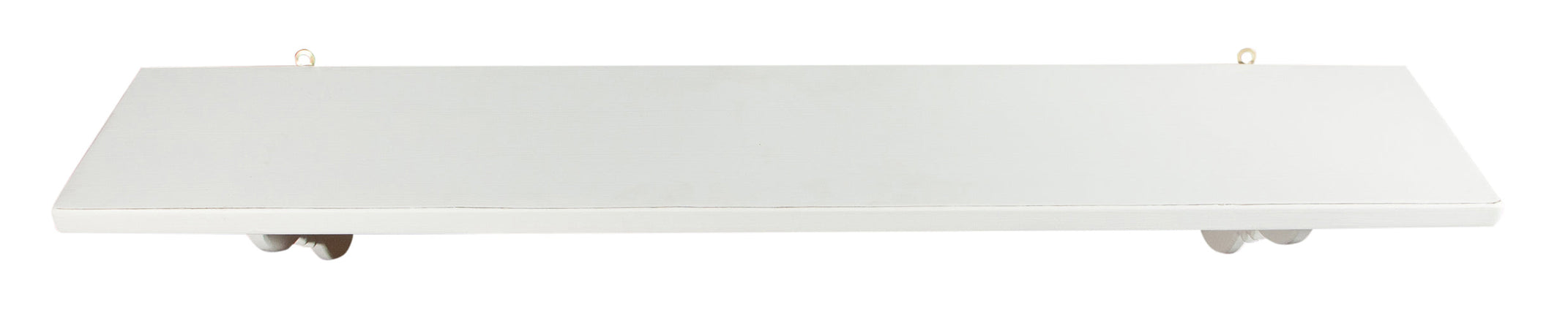 Biscottini Mensola da parete in legno massello di tiglio finitura bianca 120x22x22 cm Made in Italy