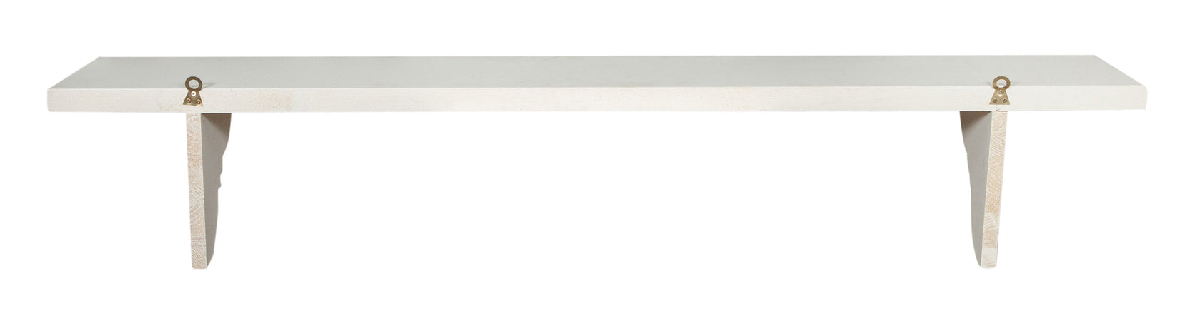 Biscottini Mensola da parete in legno massello di tiglio finitura bianca 120x22x22 cm Made in Italy