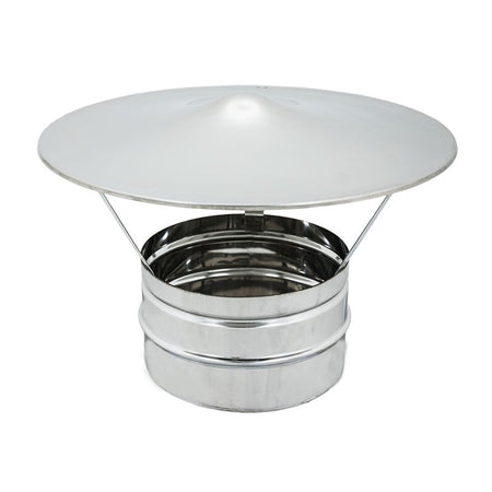 Fumaiolo da 100mm tipo cinese inox base tonda innesto M maschio