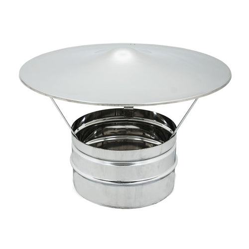 Fumaiolo da 130mm tipo cinese inox base tonda innesto M maschio