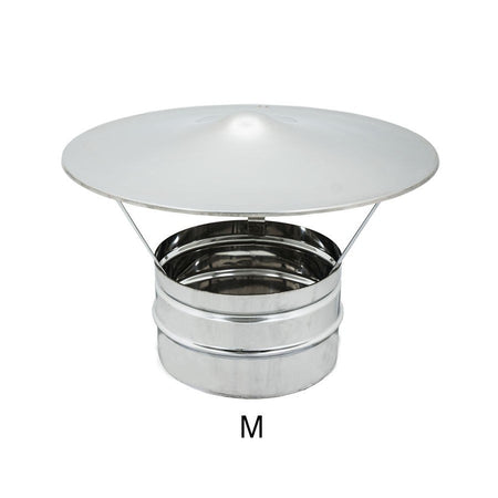 Fumaiolo da 160mm tipo cinese inox base tonda innesto M maschio