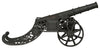 Biscottini Cannone ornamentale in fusione di ghisa L150xPR39xH65 cm finitura nera anticata