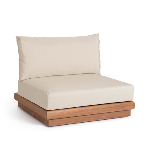 Poltrona Delgada struttura in teak con cuscini da giardino e veranda