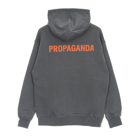 PROPAGANDA Felpa Leggera Cappuccio Uomo Logo Orange Hoodie Grey/orange da uomo