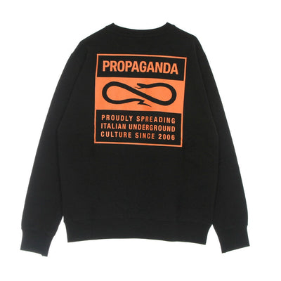 PROPAGANDA Felpa Leggera Girocollo Uomo Label Orange Crewneck Black/orange da uomo