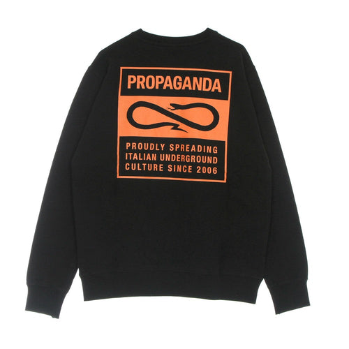 PROPAGANDA Felpa Leggera Girocollo Uomo Label Orange Crewneck Black/orange da uomo