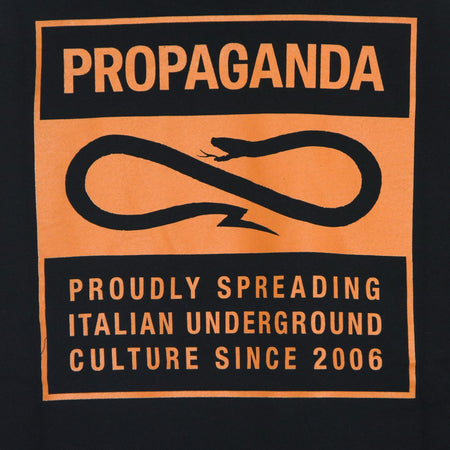 PROPAGANDA Felpa Leggera Girocollo Uomo Label Orange Crewneck Black/orange da uomo