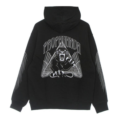 PROPAGANDA Felpa Leggera Cappuccio Uomo Panther Emroidery Hoodie Black da uomo