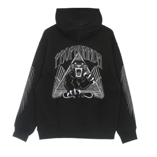 PROPAGANDA Felpa Leggera Cappuccio Uomo Panther Emroidery Hoodie Black da uomo