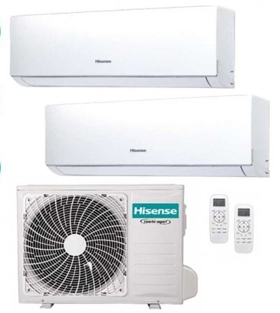 Hisense Climatizzatore Dual Split Inverter 9000+9000 Btu Condizionatore Classe A++/A+ Gas R32 WiFi- 2AMW35U4RGC Serie Hi-Comfort
