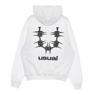 USUAL Felpa Leggera Cappuccio Uomo Og Hoodie White da uomo