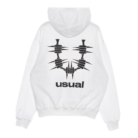 USUAL Felpa Leggera Cappuccio Uomo Og Hoodie White da uomo