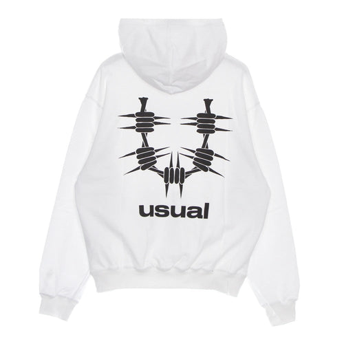 USUAL Felpa Leggera Cappuccio Uomo Og Hoodie White da uomo
