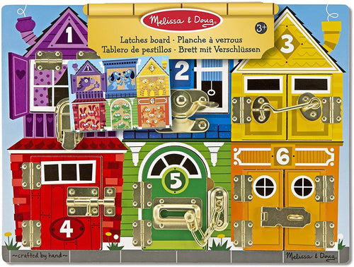 Melissa & Doug - Tavola in legno con serrature e catenacci