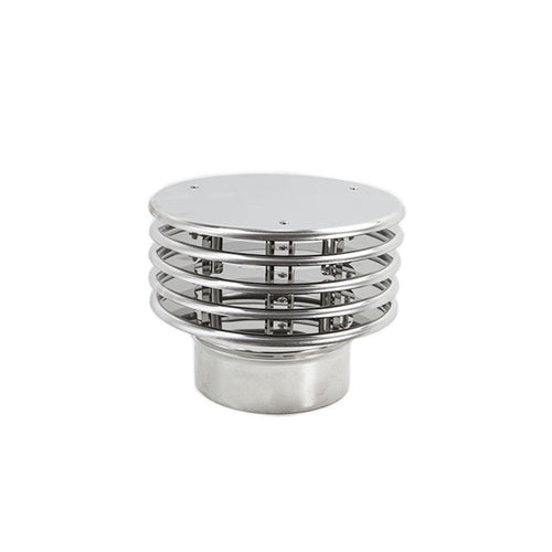 Fumaiolo da 120mm tipo con lamelle inox base tonda innesto M maschio