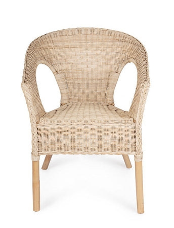 Poltrona "Allis" con braccioli, struttura in rattan, impilabile, per esterno