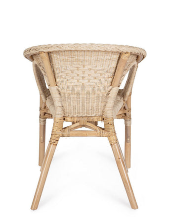 Poltrona "Allis" con braccioli, struttura in rattan, impilabile, per esterno