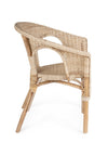 Poltrona Allis con braccioli, struttura in rattan, impilabile, per esterno
