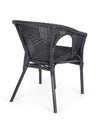 Poltrona Allis con braccioli, struttura in rattan, impilabile, per esterno