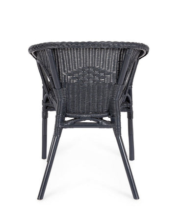 Poltrona "Allis" con braccioli, struttura in rattan, impilabile, per esterno